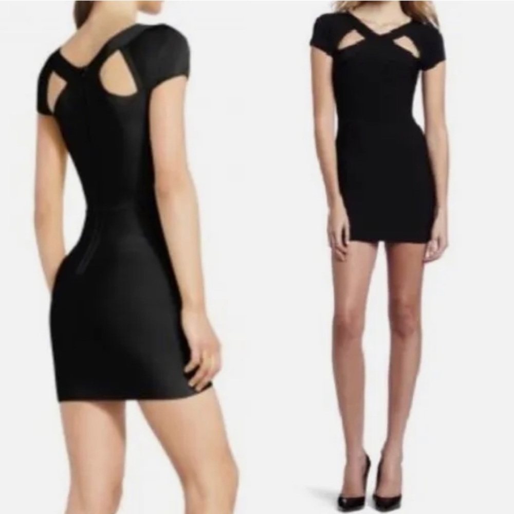 BCBG Bela - body-con bandage cutout black dress M